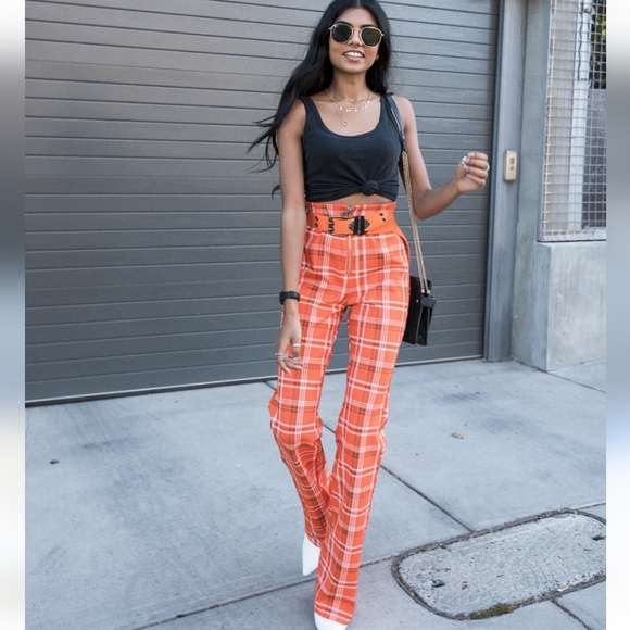 I.AM.GAI orange flared high rise pants - Picture 3 of 15